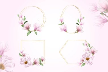 Manolya Suluboya Düğün Çerçeveleri Çok Amaçlı Şablon Tasarımı Koleksiyonu