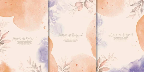 Handgemalte Aquarell Floral Background Collection — Stockvektor