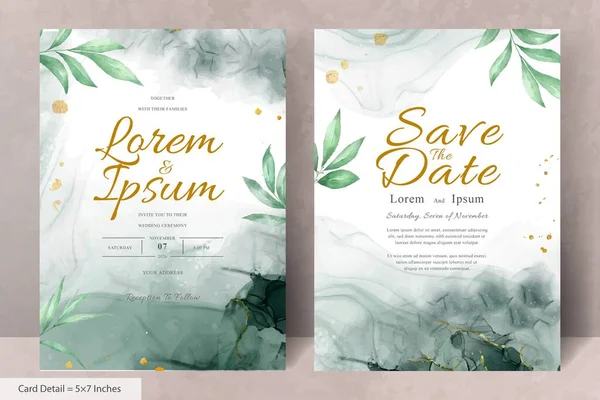 El Boyalı Suluboya Çiçek Düğün Davetiyesi Şablonu