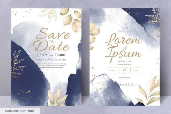 El Boyalı Suluboya Çiçek Düğün Davetiyesi Şablonu