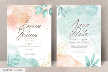 El Boyalı Suluboya Çiçek Düğün Davetiyesi Şablonu