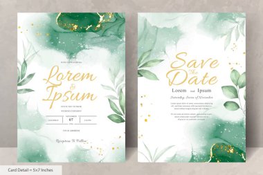 El Boyalı Suluboya Çiçek Düğün Davetiyesi Şablonu