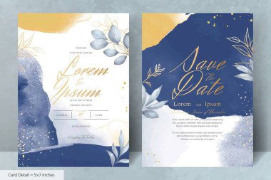 El Boyalı Suluboya Çiçek Düğün Davetiyesi Şablonu