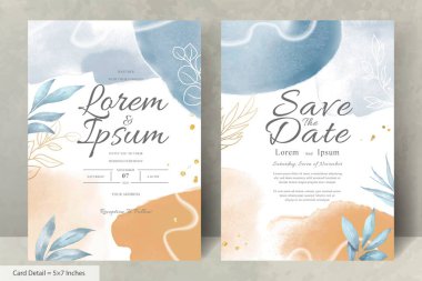 El Boyalı Suluboya Çiçek Düğün Davetiyesi Şablonu