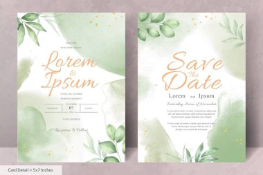 El Boyalı Suluboya Çiçek Düğün Davetiyesi Şablonu