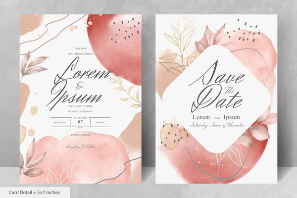 El Boyalı Suluboya Çiçek Düğün Davetiyesi Şablonu