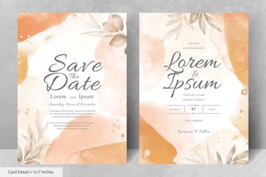 El Boyalı Suluboya Çiçek Düğün Davetiyesi Şablonu