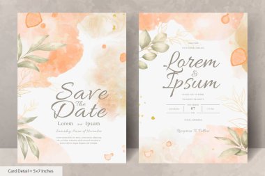 Hand Painted Watercolor Floral Wedding Invitation Set Template