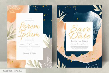 Hand Painted Watercolor Floral Wedding Invitation Set Template