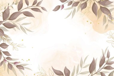 Greenery Wedding Invitation Design with Floral and Watercolor