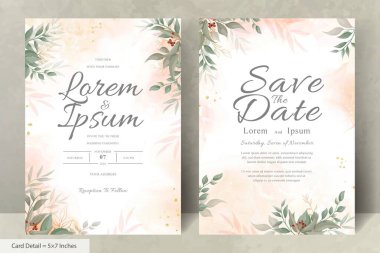 Yeşillik Düğün Davetiyesi Zarif Çiçek ve Suluboya Tasarımı