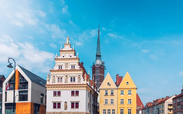 House Municipal Scales Market Square Nysa Background Tower Mood Built — Fotografia de Stock