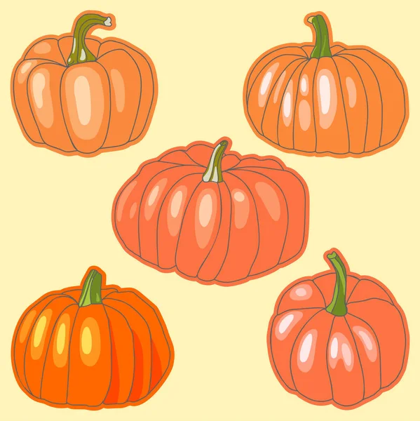 Color Silhouette Pumpkin Color Background Sketch Drawing Flat Vector — Stock Vector