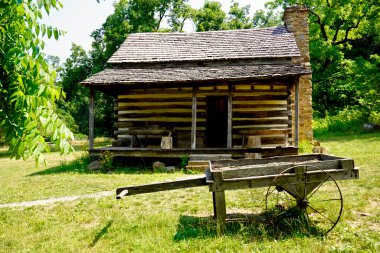 Blue Ridge Parkway Humpback Rocks Visitor Center and Mountain Farm. Collection of historic buildings from the surrounding area. Exhibits about mountain life in the 1890's.