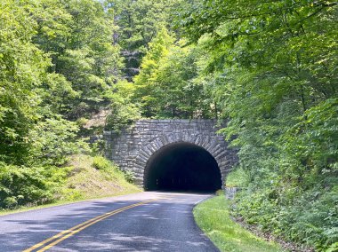Bluff Mountain Tunnel on Blue Ridge Parkway. The only tunnel on the Blue Ridge Parkway in Virginia. The other 25 are in North Carolina. The vehicle tunnels were constructed by CCC to reduce scaring.