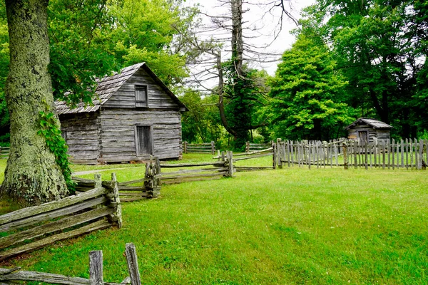 Puckett Cabin Groundhog Mountain Blue Ridge Parkway Historic Cabin Home — Stok fotoğraf