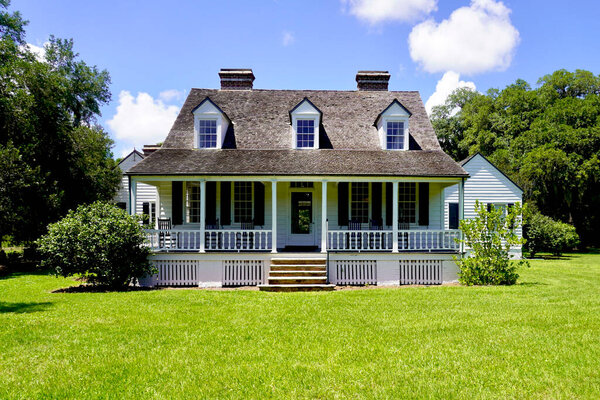 Charles Pinckney National Historic Site, Mount Pleasant, South Carolina - Preserves Charles Pinckney's Snee Farm plantation and country retreat. The Coastal Cottage with full-width front porch. 