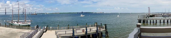 Charleston South Carolina Panoramic View Charleston Harbor National Park Service — Foto Stock