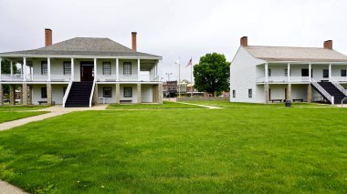 Fort Scott National Historic Site in Kansas. The buildings and grounds represent Fort Scott in the 1840s, when the fort was built to protect the Permanent Indian Frontier. Hospital, infantry barracks.