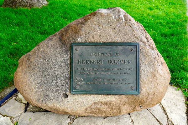 West Branch Iowa Herbert Hoover National Historic Site Marcador Local — Fotografia de Stock