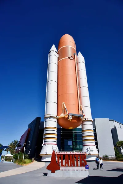 Kennedy Space Center Florida Usa Eingang Zum Space Shuttle Atlantis — Stockfoto