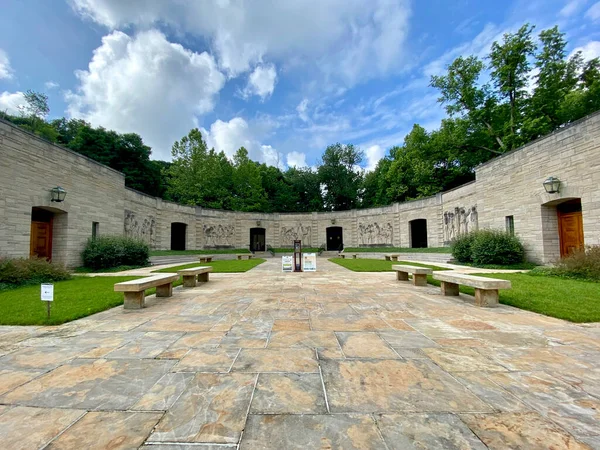 Lincoln City Indiana Lincoln Boyhood National Memorial Limestone Memorial Visitor — 스톡 사진