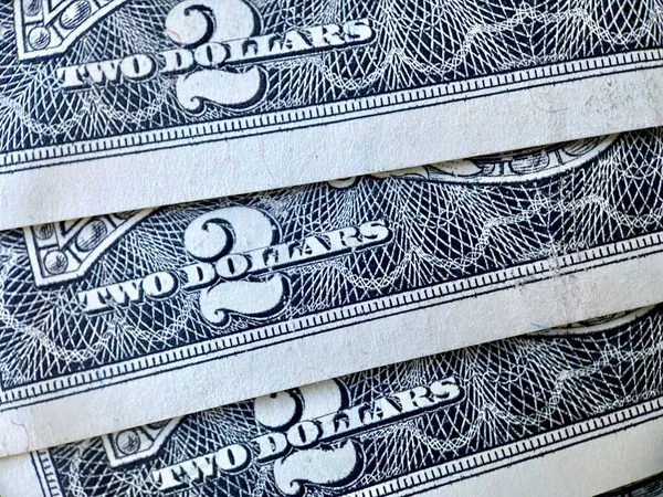 Egyesült Államok Kétdolláros Bankjegye Dollár Egyesült Államok Pénzneme Forgalomban Lévő — Stock Fotó