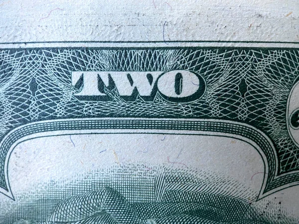Nota Dois Dólares Dos Estados Unidos Uma Denominação Corrente Moeda — Fotografia de Stock