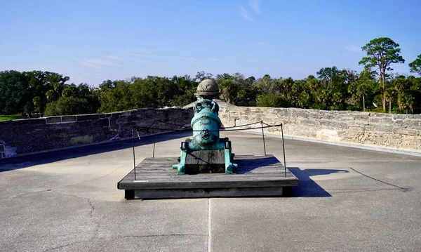 Augustine Florida Daki Castillo San Marcos Ulusal Anıtı Bronz Top — Stok fotoğraf