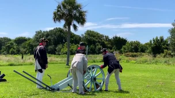 Sullivanův Ostrov Jižní Karolína Národní Historický Park Fort Moultrie Pluk — Stock video