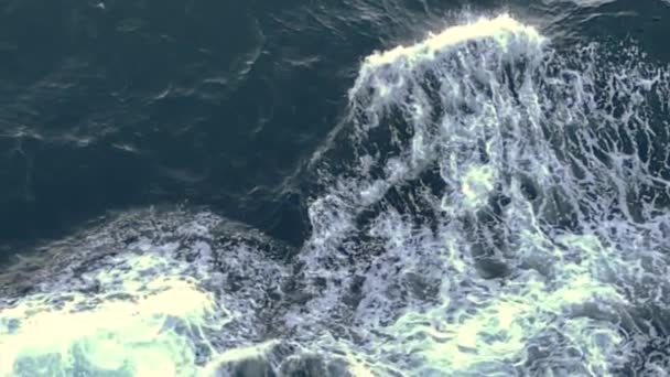 Langsom Film Vakkert Blått Karibisk Sjøvann Havbølger Cruiseskip Våkne Miljø – stockvideo