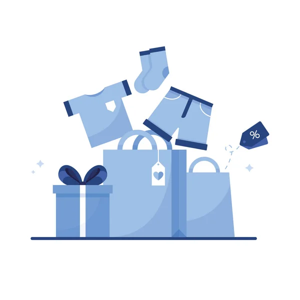 Vector Icon Gift Box Present Clothing Shopping Package Close Box — Stock Vector