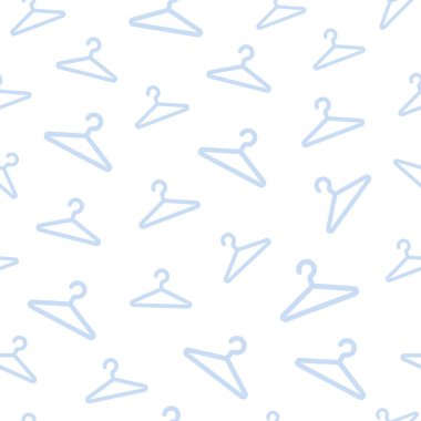 Askı vektör çizimi. Nazik ve sade bir şekilde şık bir desen. Moda sanatı. Kusursuz desen. Malzeme ve giysi deposu için. Beyaz arka planda. Açık mavi. Eps 10