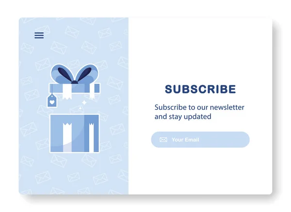 Подписка Информационный Бюллетень Новости Предложения Акции Подарок Луком Web Template — стоковый вектор