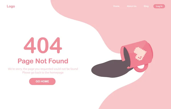 Σελίδα Σφάλματος Vector Illustration 404 Βρέθηκε Σφάλμα Συστήματος Σπασμένη Σελίδα — Διανυσματικό Αρχείο