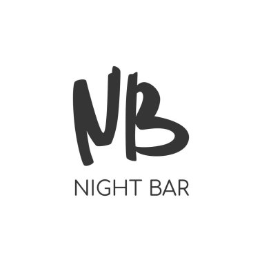 Alkolik bar, dükkan, restoran için minimal siyah beyaz logo. 