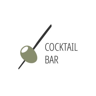 Alkolik bar, dükkan, restoran için minimalist logo. Beyaz arka planda üzerinde 