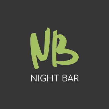 Alkolik bar, dükkan, restoran için minimalist siyah beyaz logo. 