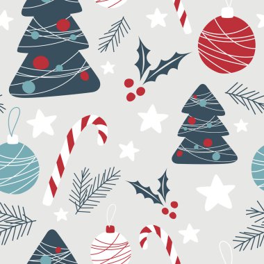 Noel sembollü, Kusursuz Tatil Kalıbı. Xmas kış posteri koleksiyonu. Mutlu Noeller, yeni yılınız kutlu olsun. Kutlama kartları, ambalaj kağıtları için kutsal yapraklar ve meyveler..