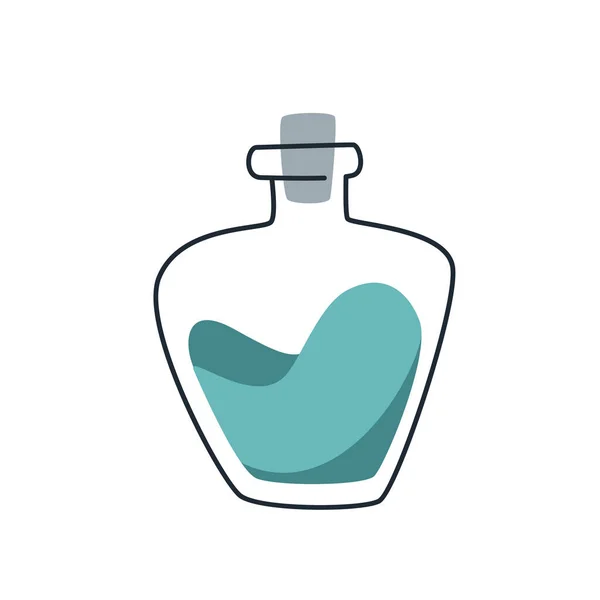 Flask Potion Corked Medication Concept Medicine Icon Halloween Concept Vector — Stock Vector