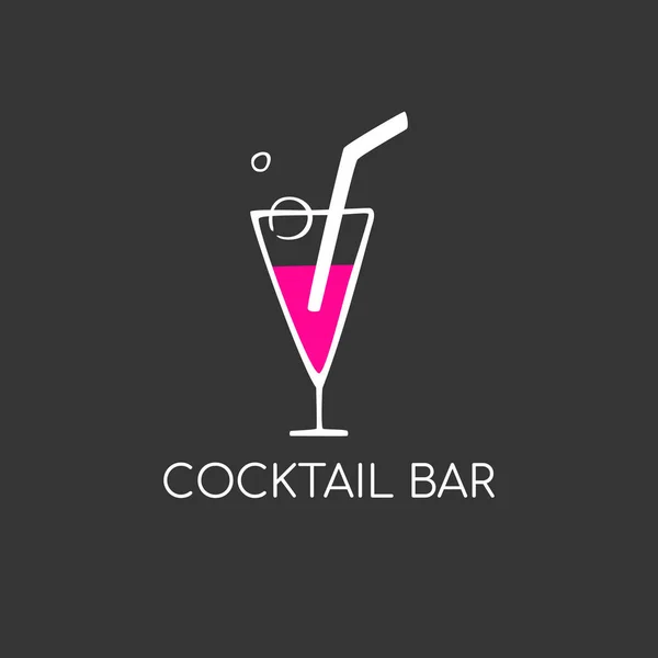 Minimalistisk Logotyp För Alkohol Bar Butik Restaurang Cocktailglas Martinka Med — Stock vektor