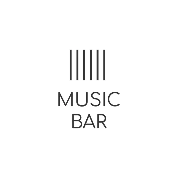Logo Minimalista Bianco Nero Bar Alcolico Negozio Ristorante Traccia Linea — Vettoriale Stock