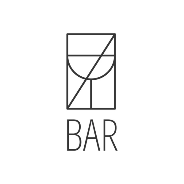 Λογότυπο Μινιμαλιστικό Ασπρόμαυρο Λογότυπο Για Αλκοολούχο Μπαρ Μαγαζί Εστιατόριο Αφηρημένο — Διανυσματικό Αρχείο