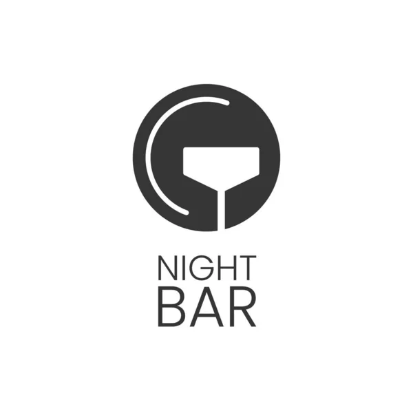 Logotipo Minimalista Blanco Negro Para Bar Alcohólico Tienda Restaurante Vaso — Archivo Imágenes Vectoriales