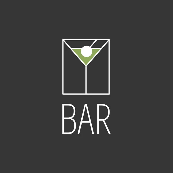 Logo Baru Martini Sklenice Uzavřená Náměstí Nápisem Bar Páteční Sobotní — Stockový vektor