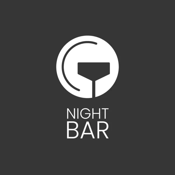 Logotipo Minimalista Blanco Negro Para Bar Alcohólico Tienda Restaurante Vaso — Vector de stock