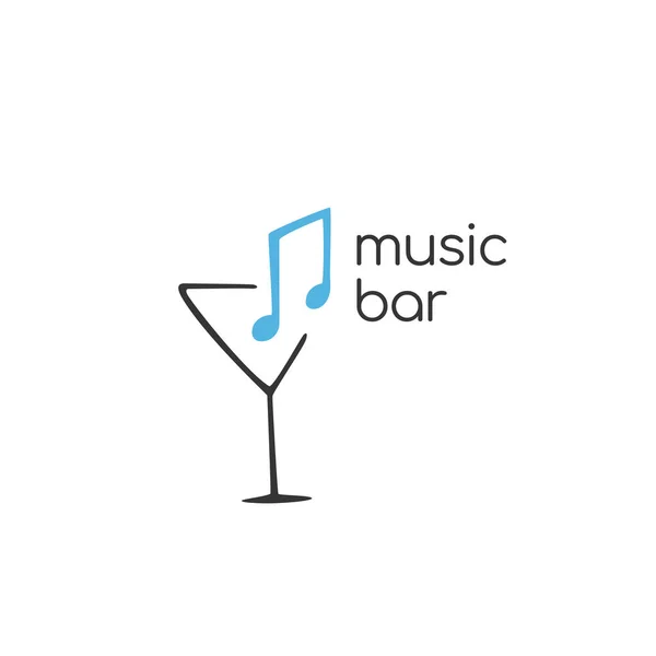 Logo Minimalista Uno Stabilimento Alcolico Logo Bar Negozio Ristorante Bicchiere — Vettoriale Stock