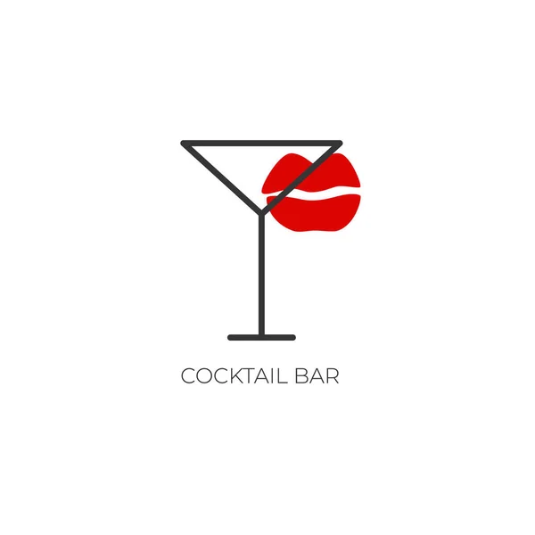 Minimalistisk Logotyp För Alkohol Bar Butik Restaurang Martini Glas Vit — Stock vektor