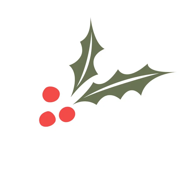 Stechpalme Beere Icon Christmas Symbol European Christmas Berry Stechpalme Ilex — Stockvektor