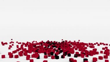 Arnavutluk bayrağı yavaş çekimde 3d küpten yaratıldı